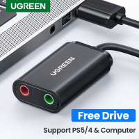 UGREEN Sound Card USB to 3.5mm Audio Interface for Desktop Laptop USB to Microphone Speaker Earphone for PS5 PS4 Audio Card