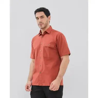 KENT&CREW Kemeja Regular Lengan Pendek Vented Merah Pria - C-EABB02-D5 L