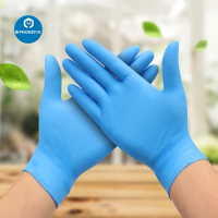 6pcs/lot Nitrile Gloves Blue Anti Static Electronic Industrial ESD Work Gloves Waterproof Allergy Free Disposable Safety Gloves