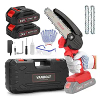 Mini Chainsaw Cordless Kit 6 Inch Portable One-Hand Chainsaw Set with Rechargeable Batteries &amp; Chains Security Lock Included-
