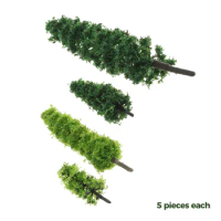 20pcs Mini Pine Trees 4/5/7/9cm Green Plants Model Artificial Bushes DIY Train Micro Landscape Fairy Garden Realistic Scenery