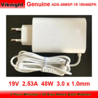 Genuine White EU Plug ADS-48MSP-19 19048EPK Ac Adapter 19V 2.53A with 3.0 x 1.0mm Tip for LG GRAM 14Z980C 15Z970 Power Supply