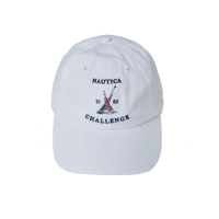 【NAUTICA】品牌LOGO帆船刺繡棒球帽(白色)