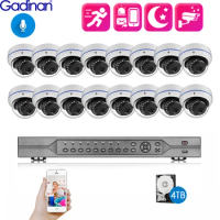 Gadinan H.265+ 16CH 8MP 4K POE NVR Face Detection CCTV System 5MP 4MP Audio Microphone POE IP Camera Video CCTV Surveillance Kit