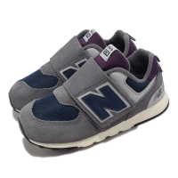 New Balance 童鞋 574 寬楦 小童 幼童 灰 藍 魔鬼氈 麂皮 運動鞋 小朋友 NB 紐巴倫 NW574KGN-W