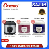 Cosmos Rice Cooker 2 Ltr CRJ-8229 / CRJ8229 Magic Com Tongolan Super 3 in 1 BLACK SILVER