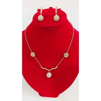 [KS6] Kalung titanium set Perhiasan TOKE Motif Bola set titanium Gold