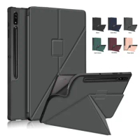 Tab S8 Ultra case 2022 14.6inch soft PU Leather for Galaxy tab s 8 Ultra case 5G SM-X900 X906 Multi-angle cover auto wake sleep