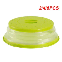2/4/6PCS Foldable Microwave Oven Lid With Hook Microwave Lid Food Splash Protection Lid Microwave Lid With Filter Steam Drain