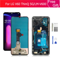 For LG V60 LCD Display Touch Screen Digitizer Assembly For LG V60 ThinQ 5G LM-V600 LCD Display With Frame Replacement Parts 6.8"
