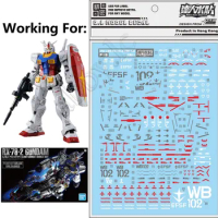 for PG 1/60 RX-78-2 2.0 Unleashed PGU DL Model Master Water Slide Pre-cut Caution Warning Details Add-on Decal Sticker P18 RX-78