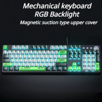 ECHOME Mechanical Keyboard 108keys Esports Wired Keyboard Dual Mode Knob RGB Backlight Gaming Keyboard with Wrist Rest for Gamer