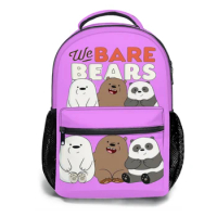 We Bare Bear Schoolbag For boys Large Capacity Student Backpack Cartoon High School Student Backpack