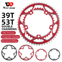WEST BIKING 130BCD Double Chainring 39/53T 44/56T Road Bicycle Chainwheel High Strength Chainring For 8/9/10/11s Cycling Parts