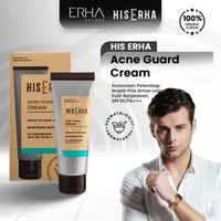 HIS ERHA Acne Guard Cream - Sunscreen Pelembab Wajah Pria SPF30/PA+++ - Kulit Berjerawat