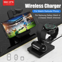 3 in 1 15W Wireless Phone Dock for Samsung Galaxy Watch 4 40 44mm/Watch 4 Classic 42 46mm Charger for Galaxy Watch 3/Active 2