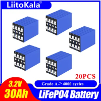 20pcs LiitoKala LiFePo4 3.2V 30AH battery lithium bateria for diy 12V lifepo4 e-bike e scooter wheel chair AGV car Golf carts