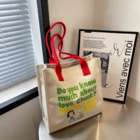 Snoopy Canvas shoulder bag women's shopping bag 2022 new tote college student book shoulder bag handbag