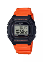 Casio Watches Casio Men's Digital Watch W-218H-4B2V Orange Resin Band Men Sport Watch
