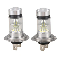 1 Pair LED H7 Bulb 100W 20LED Car Fog Light Lamp Headlights 6000K White