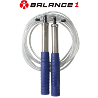 BALANCE 1 crossfit高轉速鋼索跳繩(不鏽鋼握把+可調整長度) 閃電藍
