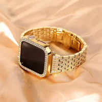 Luxury Bling Diamond Wrist Band Strap + Bumper Case For Apple Watch Ultra Series 9 8 7 6 5 4 SE 40mm 41mm 45mm 49mm