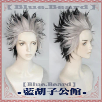 Anime Kaiju No. 8 Gen Narumi Cosplay Wig Black Gray Mixed Men Short Heat Resistant Synthetic Hair Halloween Party + Wig Cap