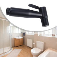 Stainless Steel Bidet Spray Handheld Black Toilet Wash Bidet Faucet Sprayer Shower Head 11.5x5.3cm Toilet Cleaning Tool