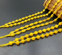 精品天然黃龍玉圓珠掛件繩8毫米圓珠吊墜繩黃龍玉珠鏈毛衣鏈玉繩
