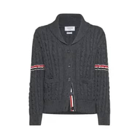 Thom Browne Merino Wool Armband Cardigan Grey 40 Grey