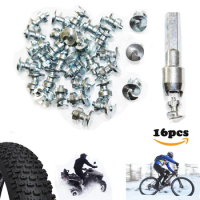 16pcs Spikes Tyre for Bicycle Shoes Boots Motorbik car snow studs for fatbike Screw in Tire Stud Tips Durable Pernos de Tornillo