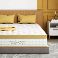 Naiveer Cool Gel Queen Size Mattress 10 Inch Hybrid Queen Mattress in a Box with Pocketed Springs Memory Foam for Cool Sleep