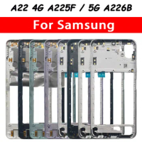 10Pcs，Middle Frame For Samsung A22 5G A226B A22 4G A225F With Volume Button Front Housing Middle Bezel Chassis Shell