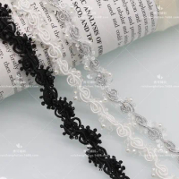 Heavy-duty Beaded Lace Trim with Crystal Pearl Centipede Decorative Band Women's Clothing Collar Hat Accessories Handmade DIY
