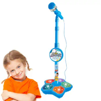 Children's Baby Karaoke Singing Early Education Puzzle Toy Multifunctional Simulation Standing Desk Wired Microphone With Light