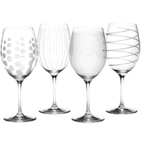 《Mikasa》紋飾紅酒杯4入(685ml) | 調酒杯 雞尾酒杯 白酒杯