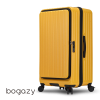Bogazy 秋旅幻森 29吋前開式胖胖箱/杯架/防爆拉鍊/煞車避震輪/可加大/海關鎖行李箱(大黃蜂)