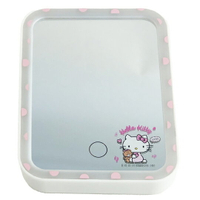 小禮堂 Hello Kitty 方形LED化妝鏡 補光燈化妝鏡  美妝鏡 桌鏡 立鏡 (粉 小熊)