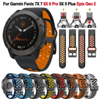 22 26mm Quickfit Silicone Watchband For Garmin Fenix 6X 6 Pro 7X 7 5 5X Plus 3HR Epix Gen 2 Bracelet 935 945 Tactix 7 Pro Strap