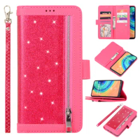 Bling Glitter Case For Huawei Mate10Pro Mate10 Mate20 Lite Mate30 Pro Leather Wallet Phone Flip Wallet Leather Cover