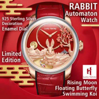 Lucky Harvey Limited edition Automatic mechanical movement watches for men Synthetic sapphire Rabbit dial waterproof wrist watch
