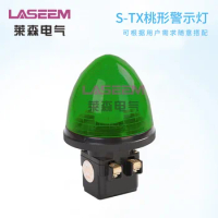 Peach Shape Mini LED Warning Light Signal Lamp Red Green Yellow 24V 220V Hazard Alarm Lights No Buzzer S-TX