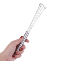 1PCS Drink Whisk Mixer Egg Beater Stainless Steel Egg Beaters Kitchen Tools Hand Egg Mixer Cooking Foamer Wisk Cook Blender