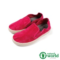 【Natural World】手工帆布休閒懶人鞋 桃紅色(6301E-ROS)