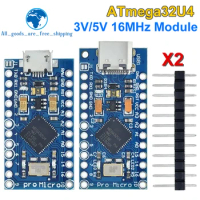 TZT Pro Micro ATmega32U4 5V 16MHz Original Chip Replace ATmega328 For Arduino Pro Mini With 2 Row Pin Header For Leonardo UNO R3