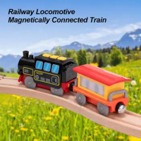 Powerful Electric Locomotive Train Set For Wooden Track Railway Compatible With Main Brand Track Railway