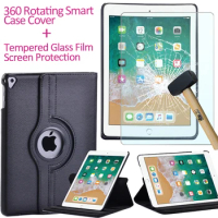 360 Tablet Rotating Case for Apple IPad 2 3 4/iPad Pro/iPad (5th Gen/6th Gen)/iPad Air/iPad Air 2 Tablet Case + Tempered Film