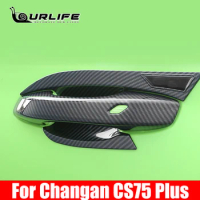 For Changan CS75plus CS75 Plus 2020 2021 2022 ABS Carbon Fiber Door Handle Bowl Frame Protector Cover Trims Car Accessories