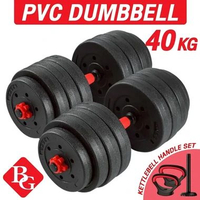 BG SPORT Dumbbell PVC 40KG / Twin Pack Dumbbell pair weight lifting / Dumbell Barbell set 40KG PVC