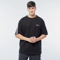 【NAUTICA】男裝 COMPETITION撞色肩線短袖T恤(黑)